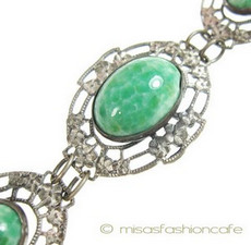 （画像用） アンティーク グラス チェコ　ブレスレット