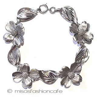 （画像用） SterlingSilver　銀製 ハナミズキ　ブレスレット