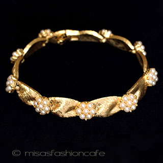 （画像用） Trifari　 トリファリ パール花りぼんブレス