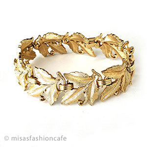 （画像用） Trifari　 トリファリ 金葉　ブレスレット