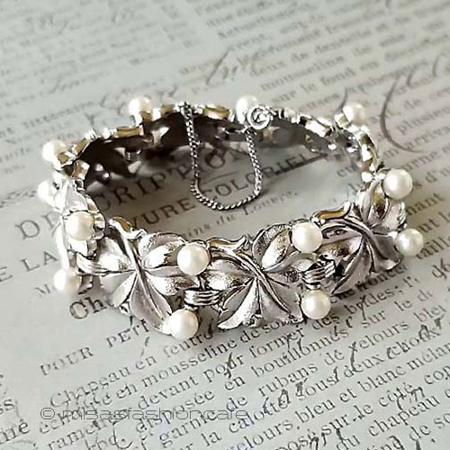 （画像用） Trifari　 トリファリ パール　銀の紅葉