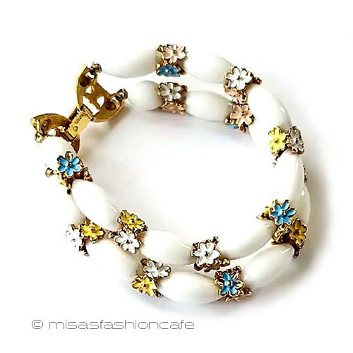 （画像用） Trifari　 トリファリ 花２連ブレスレット