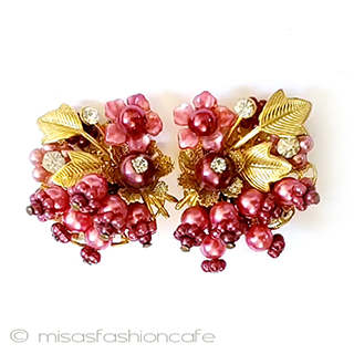 （画像用） ヴィンテージイヤリング Beaujewelsパールの花