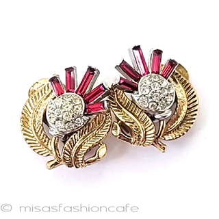 （画像用） Trifari　 トリファリ アザミの花イヤリング