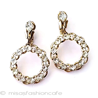 （画像用） Trifari　 トリファリ クリスタル　フープ