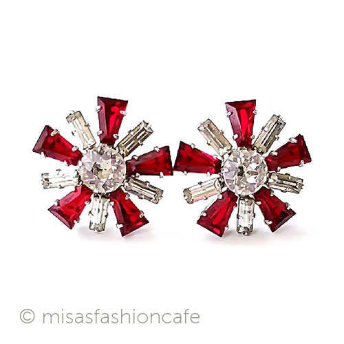 （画像用） ヴィンテージアクセサリー クリスタル星イヤリング