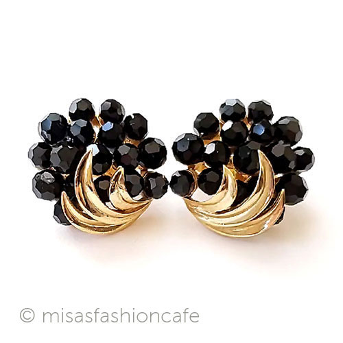 （画像用） Trifari　 トリファリ クリスタル花イヤリング