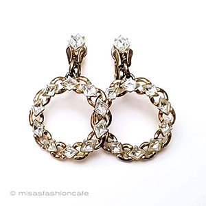 （画像用） Trifari　 トリファリ クリスタル　フープ