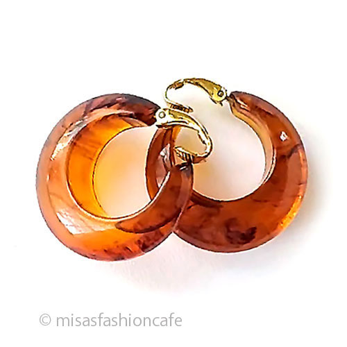 （画像用） Trifari　 トリファリ べっ甲　 フープ