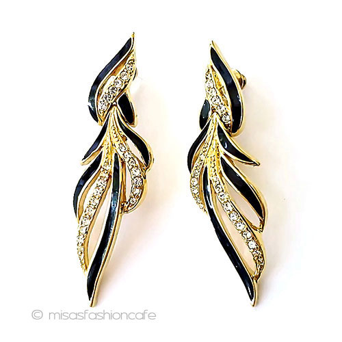 （画像用） Trifari　 トリファリ ビジューLongピアス