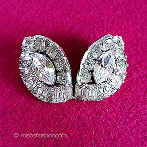 （画像用） ヴィンテージジュエリー クリスタル　イヤリング