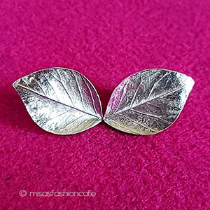 （画像用） Trifari　 トリファリ 銀の葉　イヤリング