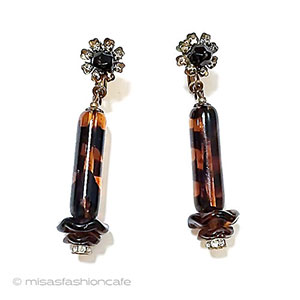 （画像用） ミリアムハスケル刻印 べっ甲お花イヤリング