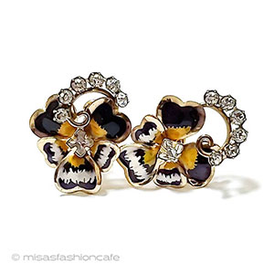 （画像用） アンティークイヤリング 12Kgf刻印すみれのお花