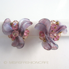 （画像用） Vendome アートグラス 　フラワーイヤリング