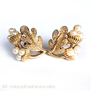 （画像用） Trifari　 トリファリ パール団栗　イヤリング