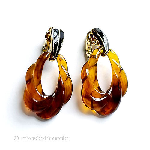 （画像用） Trifari　 トリファリ べっ甲　イヤリング