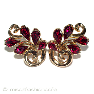 （画像用） Trifari　 トリファリ ルビーRSイヤリング