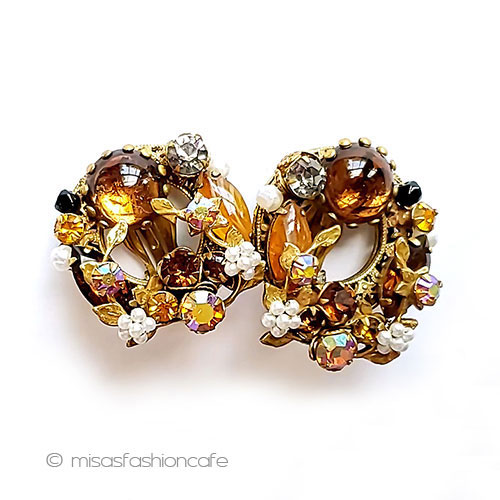 （画像用） Robert　イヤリング パールの花＆ガラス