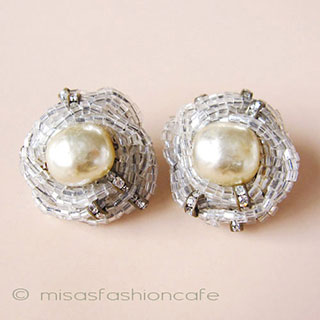 （画像用） SANDOR刻印イヤリング バロックパール＆RS