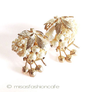 （画像用） Haskell初期　イヤリング パールさくらんぼイヤリング