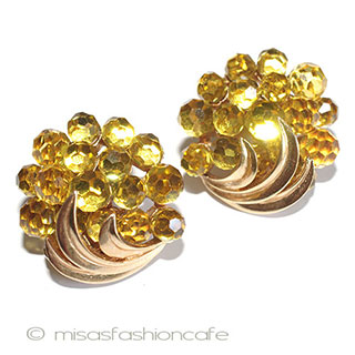 （画像用） Trifari　 トリファリ クリスタル花イヤリング