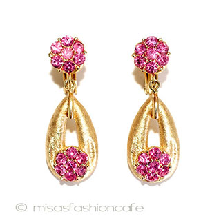 （画像用） ヴィンテージジュエリー トリファリ花イヤリング