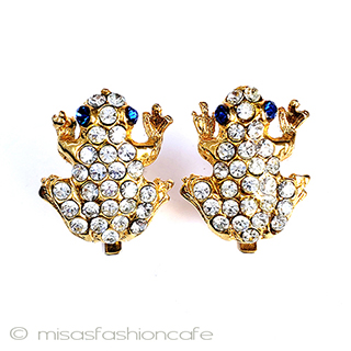 （画像用） クリスタル蛙イヤリング