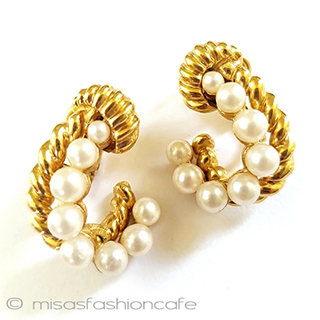 （画像用） Trifari　 トリファリ パール　イヤリング