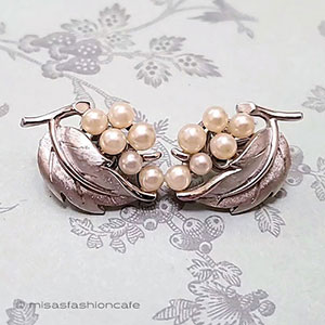 （画像用） Trifari　 トリファリ パールの実イヤリング