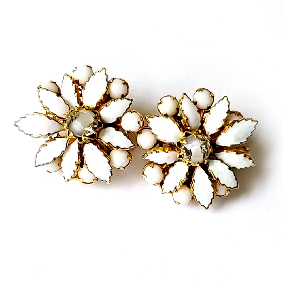 （画像用） ヴィンテージイヤリング DeMario　フラワー