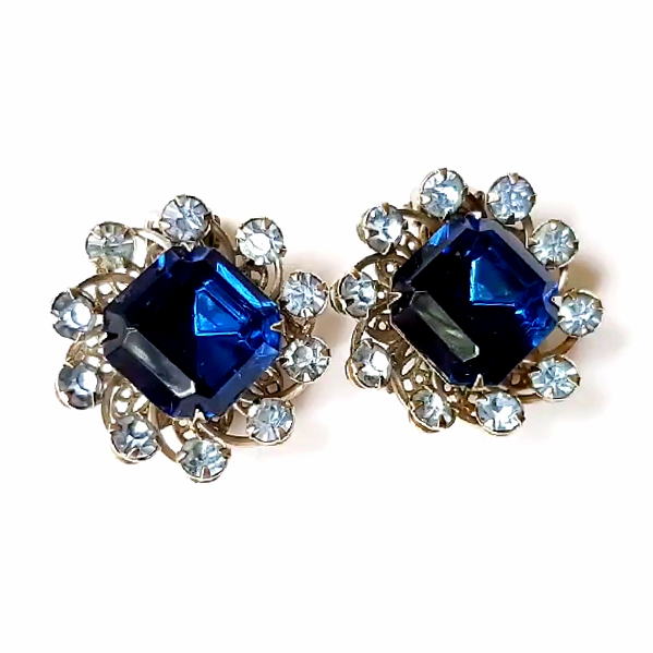 （画像用） ヴィンテージアクセサリー ブルー　イヤリング