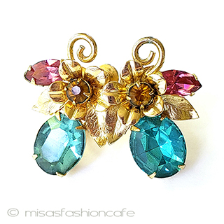（画像用） ヴィンテージアクセサリー CORO　お花イヤリング