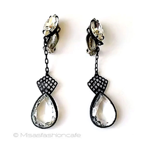 （画像用） Lewis Segal イヤリング クリスタル　ドロップ