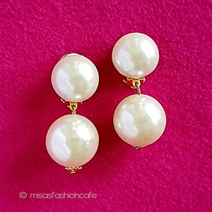 （画像用） ヴィンテージイヤリング 大粒パール・ドロップ