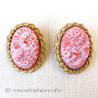 （画像用） Robert花カメオ イヤリング