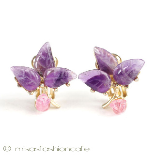 （画像用） ＳＷＯＢＯＤＡスワボダ アメジスト花イヤリング