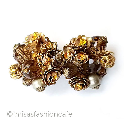 （画像用） DeMario　イヤリング ガラスのお花ブーケ