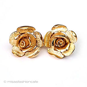 （画像用） Trifari　 トリファリ ローズ花イヤリング