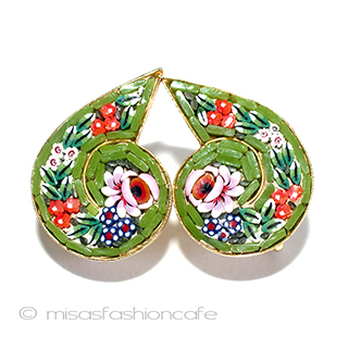 （画像用） 希少モザイク花イヤリング