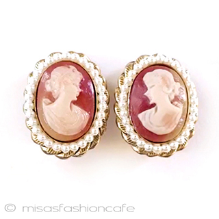 （画像用） Ｈｏｂｅ　イヤリング パール　カメオ