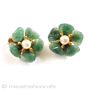 （画像用） ＳＷＯＢＯＤＡ・スワボダ 天然石のお花 イヤリング