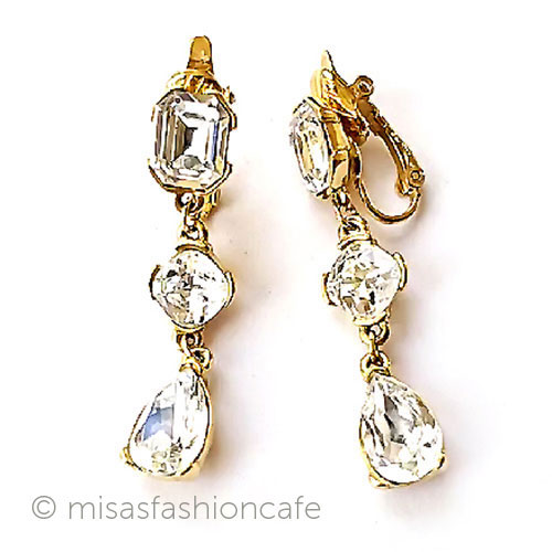 （画像用） Trifari　 トリファリ クリスタル　イヤリング