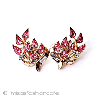 （画像用） ヴィンテージジュエリー トリファリ葉イヤリング