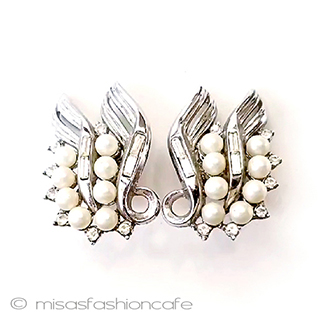 （画像用） ヴィンテージイヤリング トリファリ　パール