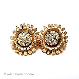 （画像用） アンティークジュエリー クリスタル向日葵の花