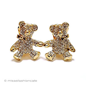 （画像用） ヴィンテージジュエリー テディベア　イヤリング