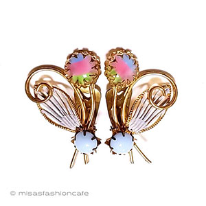 （画像用） アンティークジュエリー アイリスガラスの花