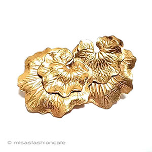 （画像用） ミリアムハスケル刻印 蓮の葉　イヤリング