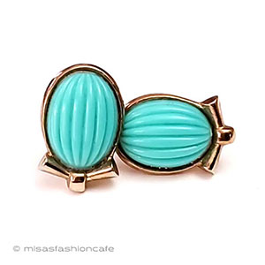 （画像用） Trifari　 トリファリ ターコイズイヤリング